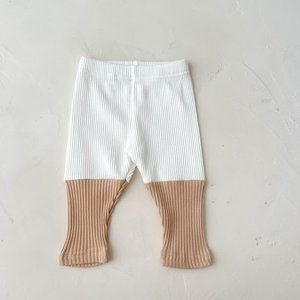 MiniOlie Baby Elastic Waist Ribbed Leggings - 12-18 Months